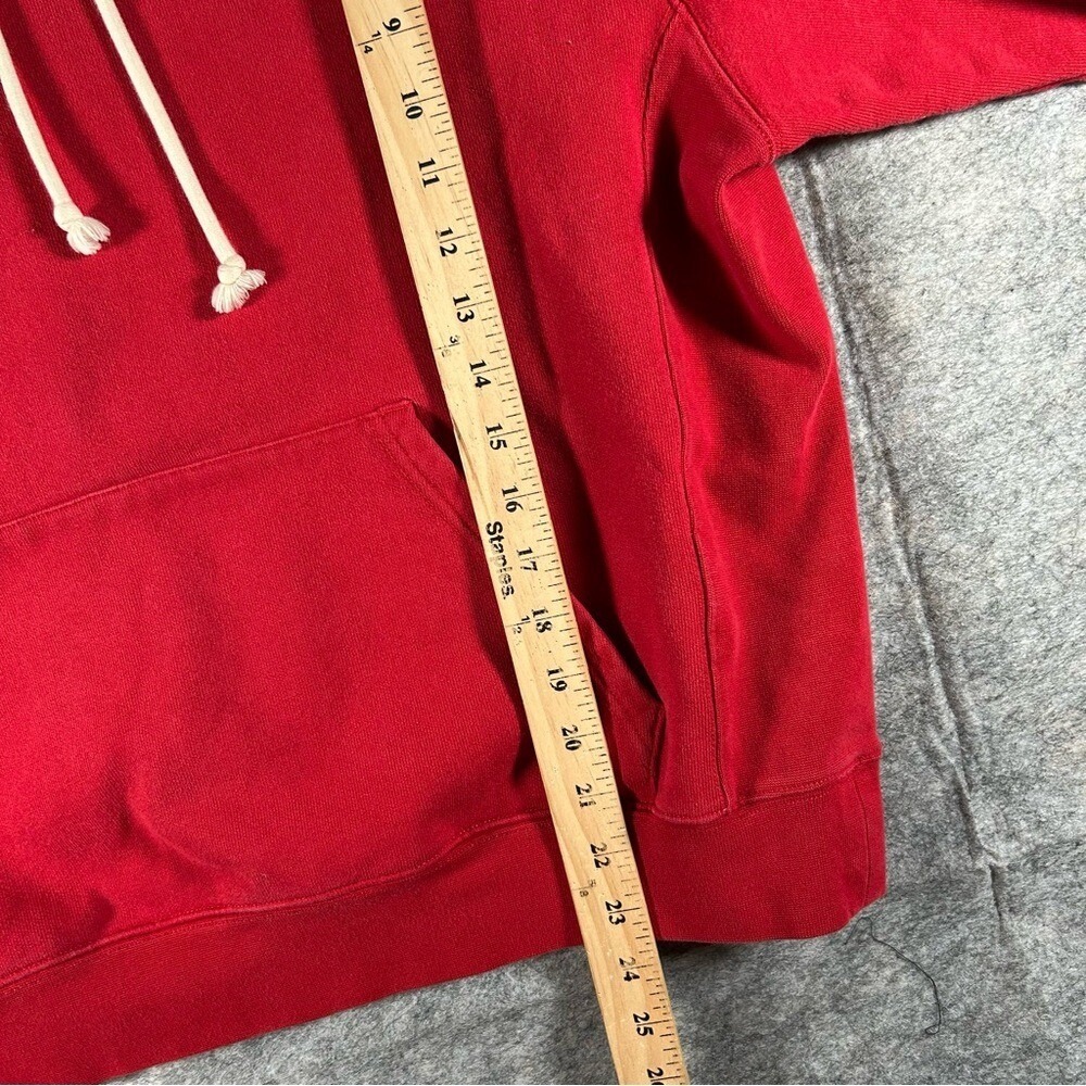 Kith Hoodie Mens Large Red Blue Colorblock Pullover Two Tone Contrast Sweatshirt - Picture 4 of 6